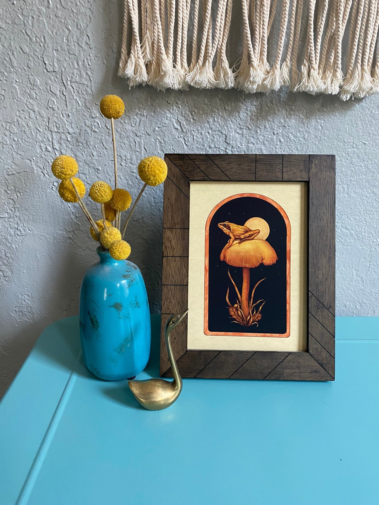 Frog & Mushroom Art Print