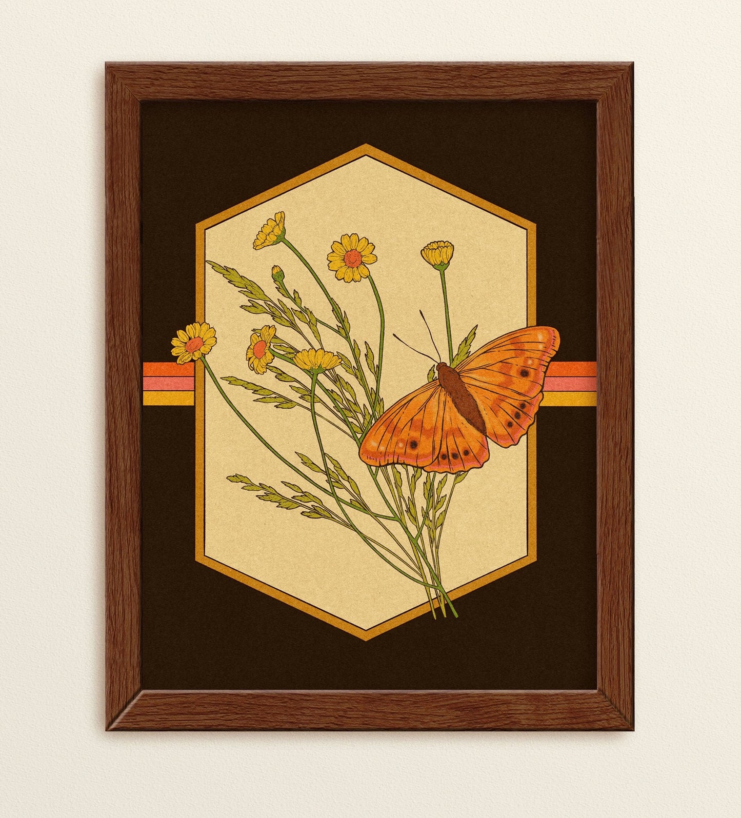 Retro Butterfly Art Print