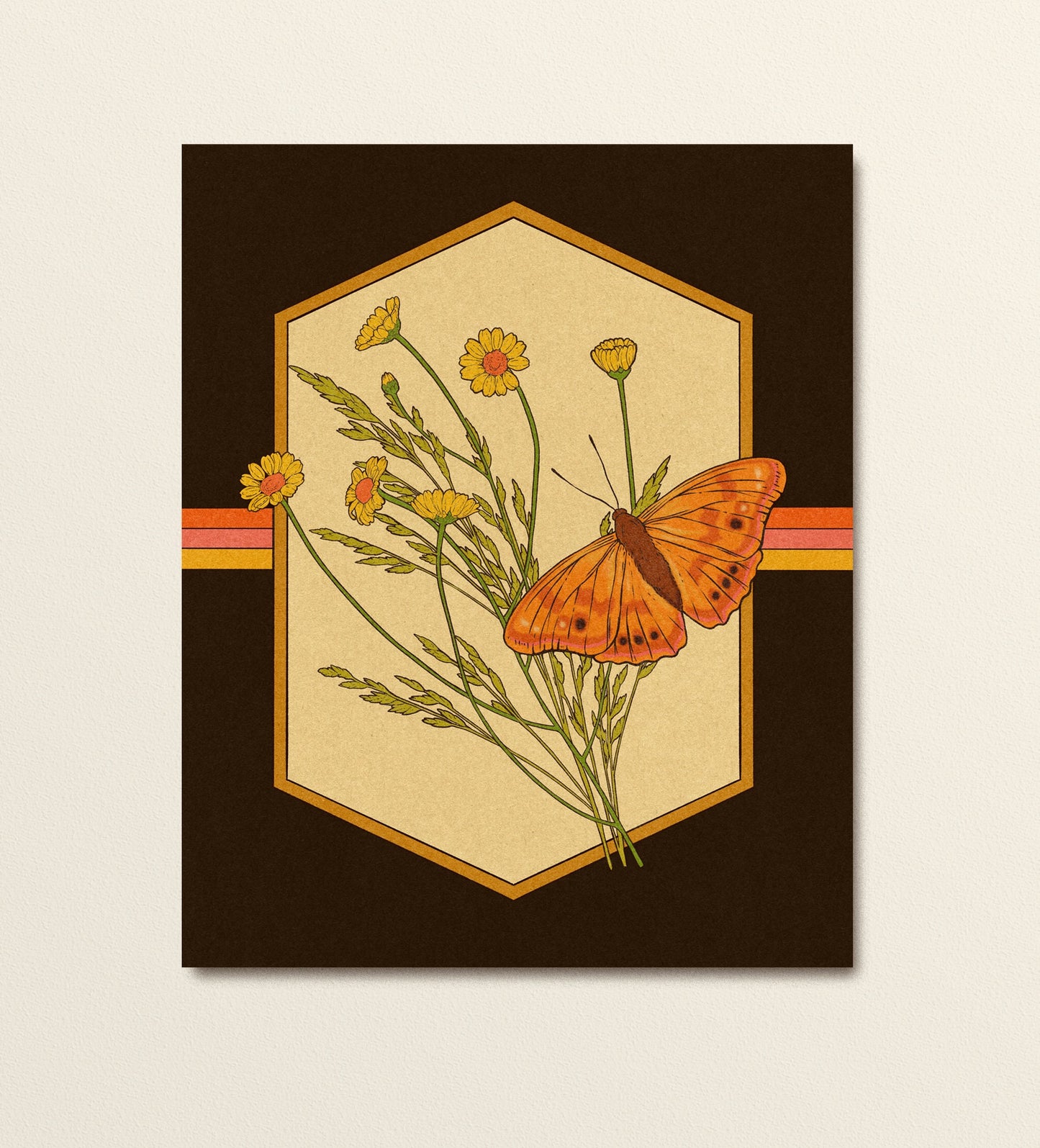 Retro Butterfly Art Print