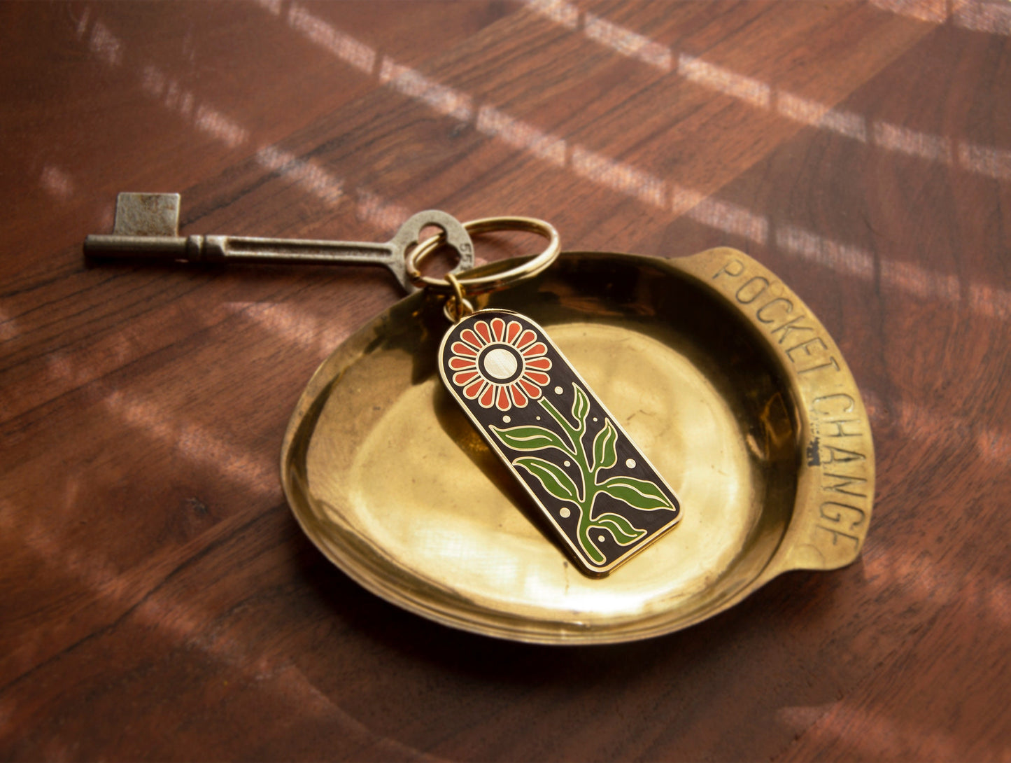 Dark Groovy Flower Keychain