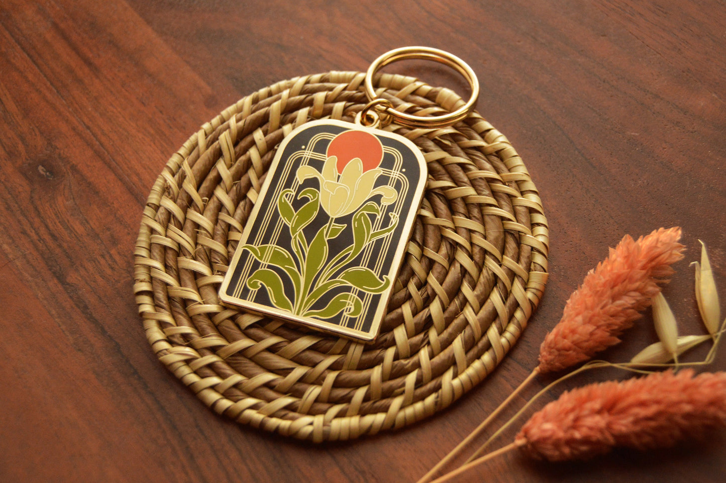 Art Deco Lily Keychain