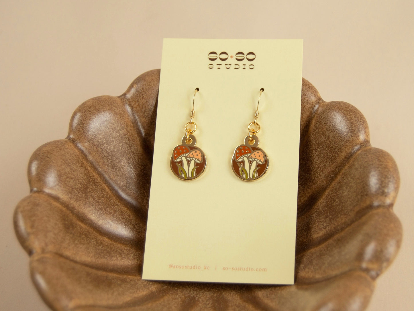 Tiny Mushroom Earrings