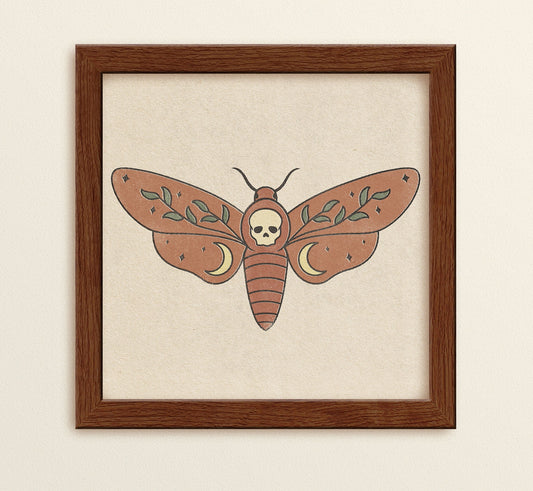 Death Head Moth ⋆ Art Print ⋆ Vintage Inspired Art  ⋆ Boho Art Print ⋆ Witchy Art Print